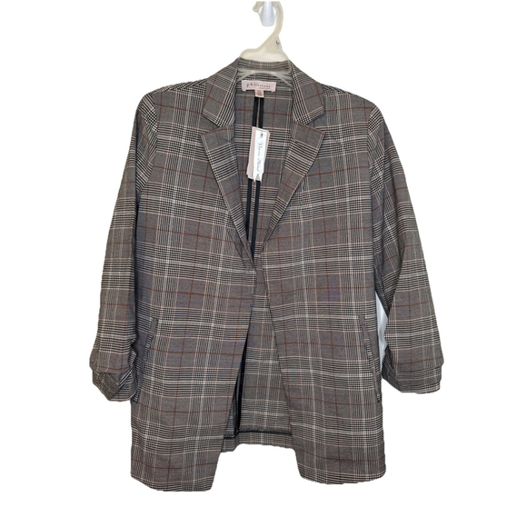 Philosophy Jackets & Blazers - NWT Philosophy Republic Womens Plaid Blazer Small Casual Work Open Front Neutral